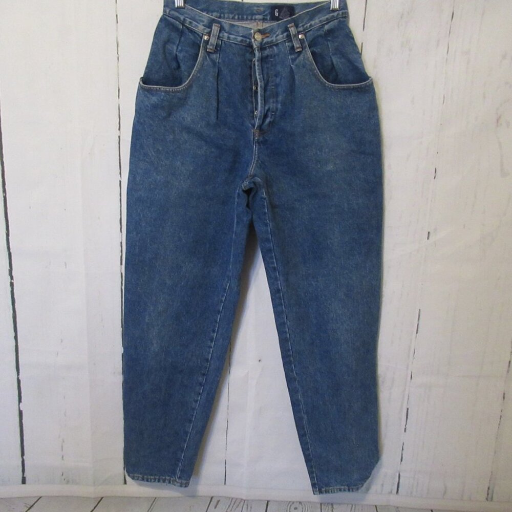 Y2K‎ 80s 90s Vintage GAP Jeans 11 12 High Rise Tapered Mom Barrel Button Fly